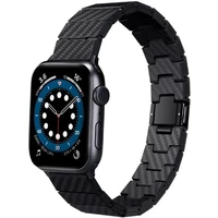 Pitaka Carbon Fiber remienok Apple Watch 49/45/44/42 mm čierny - Remienky