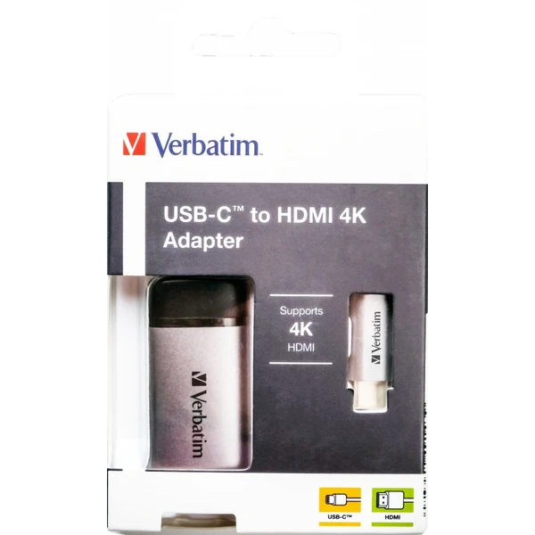 Verbatim USB-C/HDMI redukcia 4K 0,1m sivá - Káble a redukcie - Obrázok NAOR000301