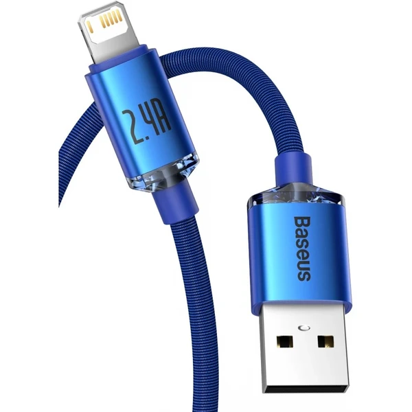 Baseus Crystal Shine USB-A/Lightning napájací kábel 20W 1,2m modrý - Káble a redukcie - Obrázok NARL100501