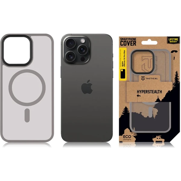 Tactical MagForce Hyperstealth kryt iPhone 15 Pre Max Light Grey - Puzdra - Obrázok NB59000601