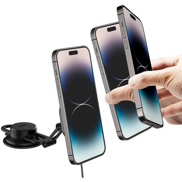 Spigen OneTap 3 Pro Wireless Car Charger Mount ( ITS35W-3) MagSafe držiak s nabíjaním čierny - Držiaky - Obrázok NBD4000601