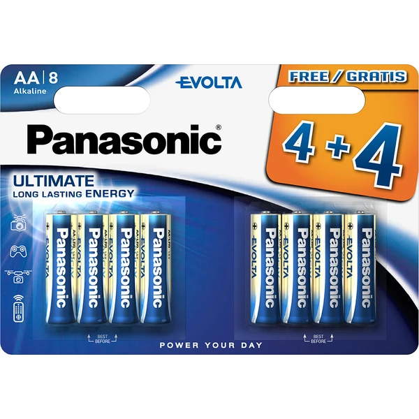 Panasonic Evolta AA alkalické batérie, 4+4 ks - Batérie - Hlavný obrázok