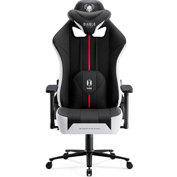 Diablo X-Player 2.0 Normal Size látková herná stolička bielo-čierna