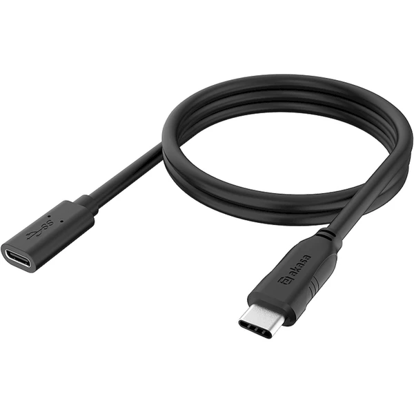 Akasa USB-C/USB-C predlžovací kábel 4K 100W 1,2 m čierny - Káble a redukcie - Hlavný obrázok