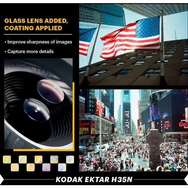 Kodak EKTAR H35N Striped Analógový fotoaparát čierny - Fotoaparáty - Obrázok NDO0000L01