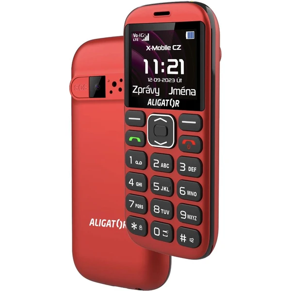 Aligator A720 4G Senior + nabíjací stojanček červený - Mobilné telefóny - Obrázok NDP0000L01
