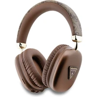 Guess PU Leather 4G Triangle Logo Bluetooth Stereo Headphone hnedé - Slúchadlá