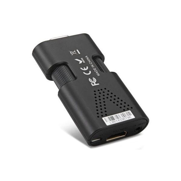 PremiumCord VGA + 3,5mm -> HDMI elektronická redukcia čierna - Káble a redukcie - Obrázok NDSU000501