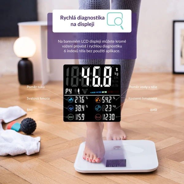 TrueLife FitScale W7 BT múdra váha biela - Inteligentné váhy - Obrázok NEE0000N01