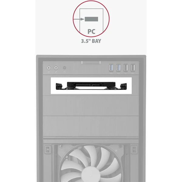 AXAGON RHD125B kovový rámček pre 1x 2.5' HDD/SSD do 3.5' pozície čierny - Rámiky na disky - Obrázok NF7HF00101
