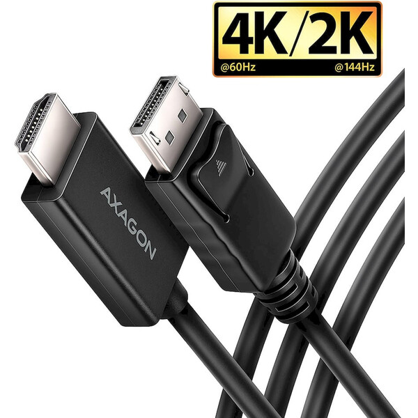 E-shop AXAGON DisplayPort 1.4/HDMI 2.0b kábel 4K 1,8m čierny