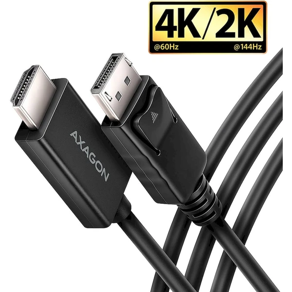 AXAGON DisplayPort 1.4/HDMI 2.0b kábel 4K 1,8m čierny - Káble a redukcie - Hlavný obrázok