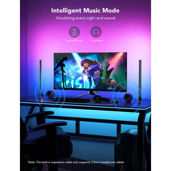 Govee Smart Gaming WiFi LED Panely + Smart Dual ovládač biely - Inteligentné osvetlenie - Obrázok NFQK000K01