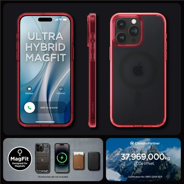 Spigen Ultra Hybrid MagFit kryt iPhone 15 Pro červený - Puzdra - Obrázok NIHA000601
