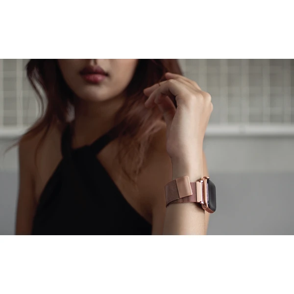 UNIQ Dante oceľový remienok Apple Watch 42/41/40/38mm Rose ružovo zlatý - Remienky - Obrázok NIZ4000301