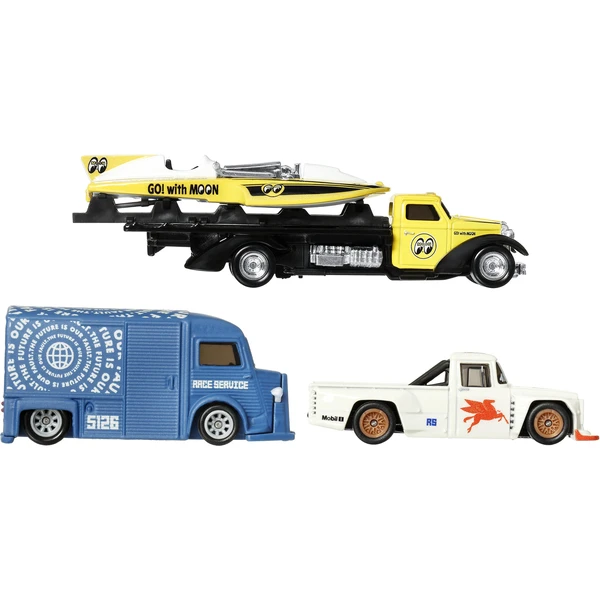 Mattel Hot Wheels Premium Speed Waze, Classic Hydroplane, Citroen H Van, Toyota Stout Drift Truck - Hračky - Obrázok NKPF000K01