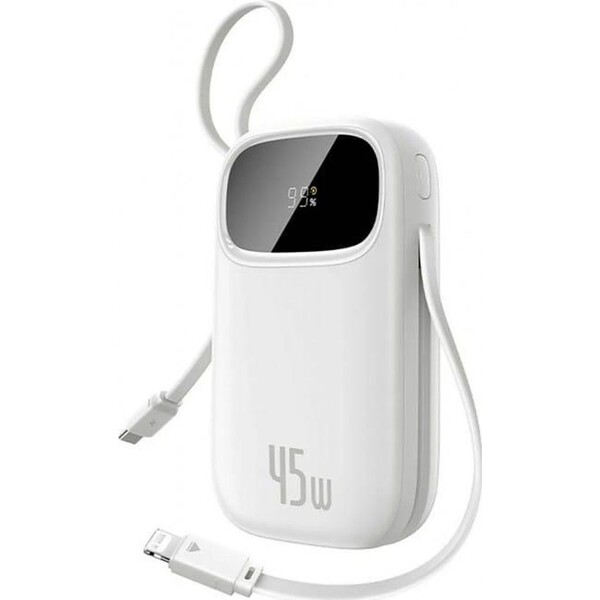 E-shop Baseus EnerFill FC31 Qpow 3 20000mAh powerbanka, 45W, s káblom USB-C a Lightning biela