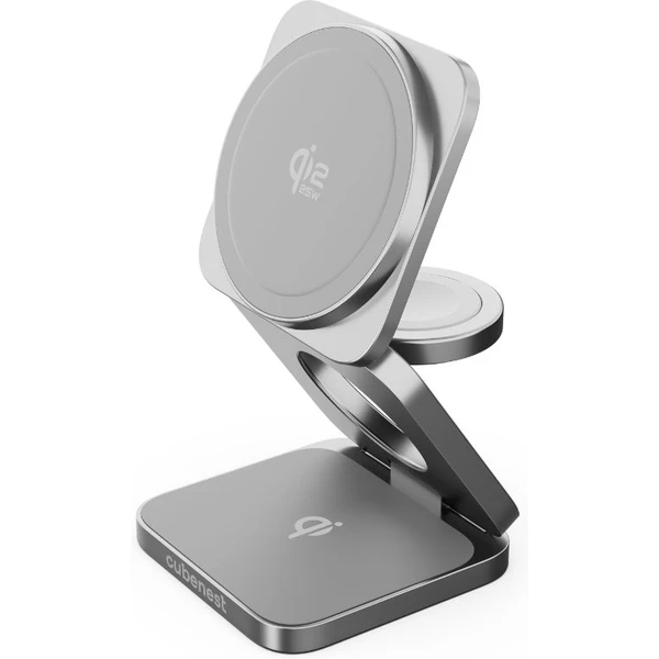 Cubenest SQ312 Ultra Qi2.2 (MagSafe) 3v1 nabíjačka (35W) sivá - Nabíjačky - Obrázok NO5I000K01