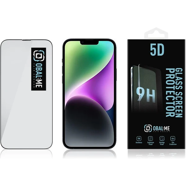 Obal:Me 5D tvrdené sklo Apple iPhone 13 Pro Max/14 Plus čierne - Ochranné fólie a sklo - Obrázok NOK6000701