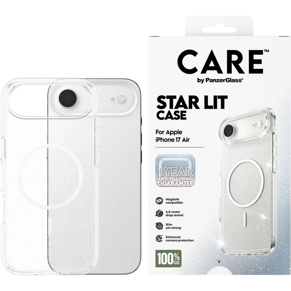 PanzerGlass® CARE Star Lit kryt s MagSafe Apple iPhone Air trblietavý/biely - Puzdra - Obrázok NPDH000K01