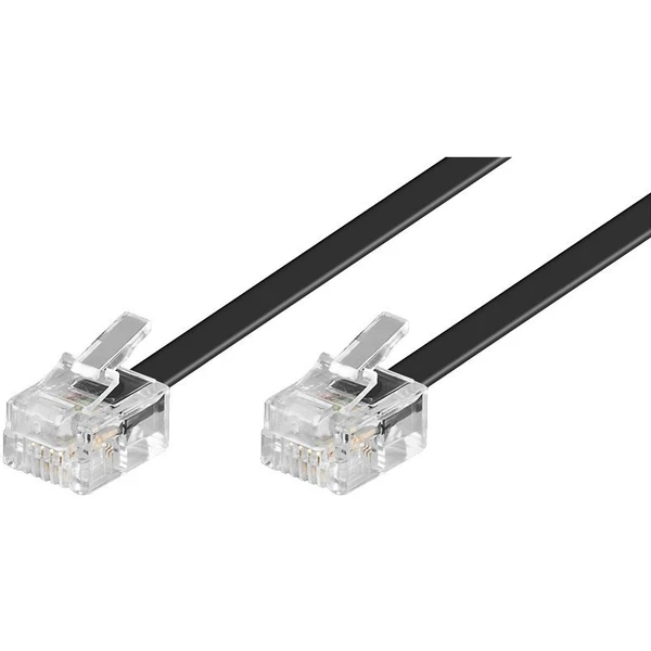 PremiumCord RJ11/RJ11 telefónny kábel 6m čierny - Káble a redukcie - Hlavný obrázok