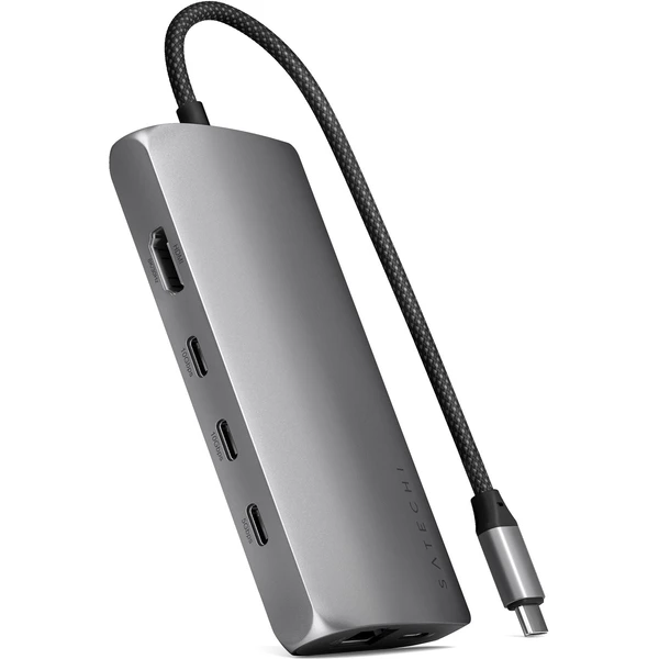 Satechi USB-C viacportový adaptér 8K s Ethernet V3 vesmírne šedý - USB huby - Hlavný obrázok