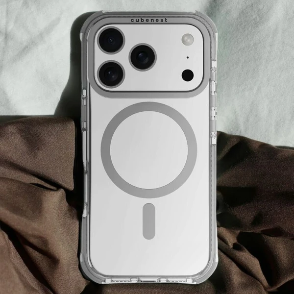 Cubenest MagPro Strong Guard MagSafe kryt iPhone 17 Pro biely - Puzdra - Obrázok NRBK000K01