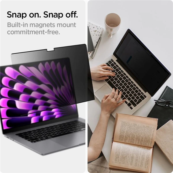 Spigen SafeView Privacy Filter MacBook Air ochranná fólia 15" M2/M3/M4 - Ochranné fólie a sklo - Obrázok NRN5000701