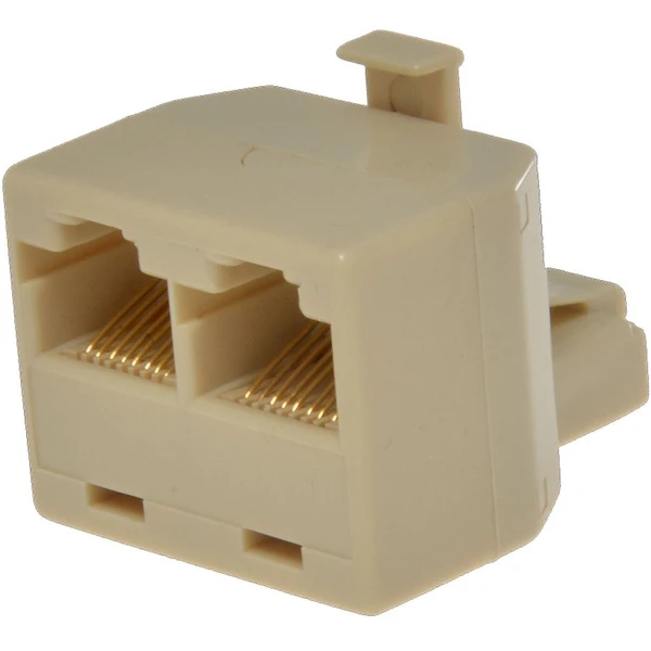 PremiumCord RJ45/2x RJ45 redukcia béžová - Káble a redukcie - Hlavný obrázok