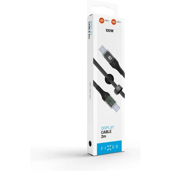 FIXED USB-C/USB-C napájací kábel 100W 2m čierny - Káble a redukcie - Obrázok NSM5000J01