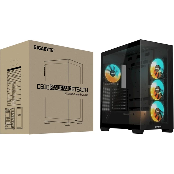 GIGABYTE C500 PANORAMIC STEALTH čierna - Počítačové skrine - Obrázok NT5H000K01