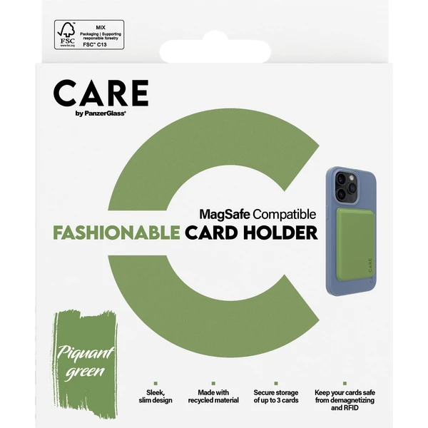 PanzerGlass® CARE Apple MagSafe RFID CardHolder púzdro na platobné karty zelené - Peňaženky - Obrázok NTQB000K01