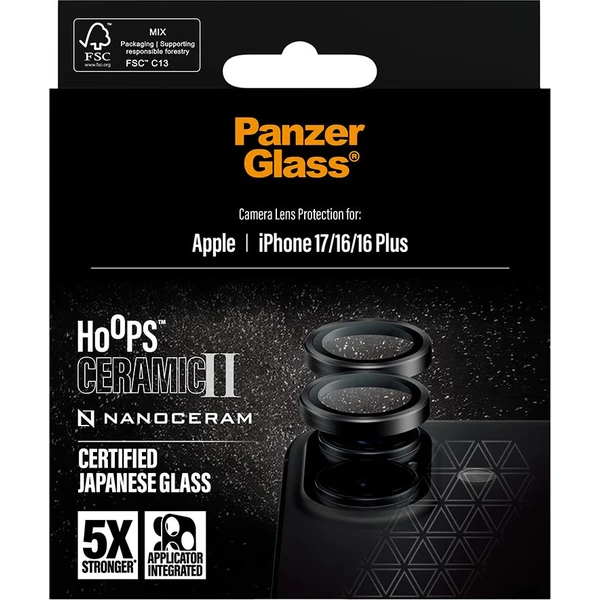 PanzerGlass® Hoops Ceramic II sklá Apple iPhone 17/16/16 Plus - Ochranné fólie a sklo - Obrázok NUEH000K01