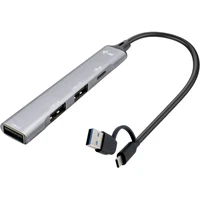 i-tec USB-A/USB-C Hub 4v1 strieborný - USB huby