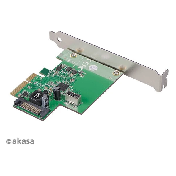 Akasa USB 3.2 HOST card, 10Gbps USB 3.2 Gen 2, Interné, 20-pin, PCIe - Radiče - Obrázok NZ5X600301