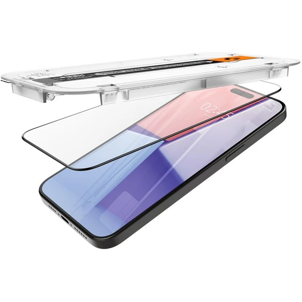 Spigen Glass tR EZ Fit HD tvrdené sklo iPhone 15 Pro čierne - Ochranné fólie a sklo - Obrázok O0W8000601