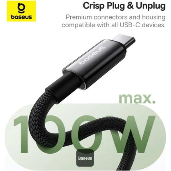 Baseus Tungsten Gold USB-C/USB-C magnetický napájací kábel 100W 1m čierny - Káble a redukcie - Obrázok O12R000K01
