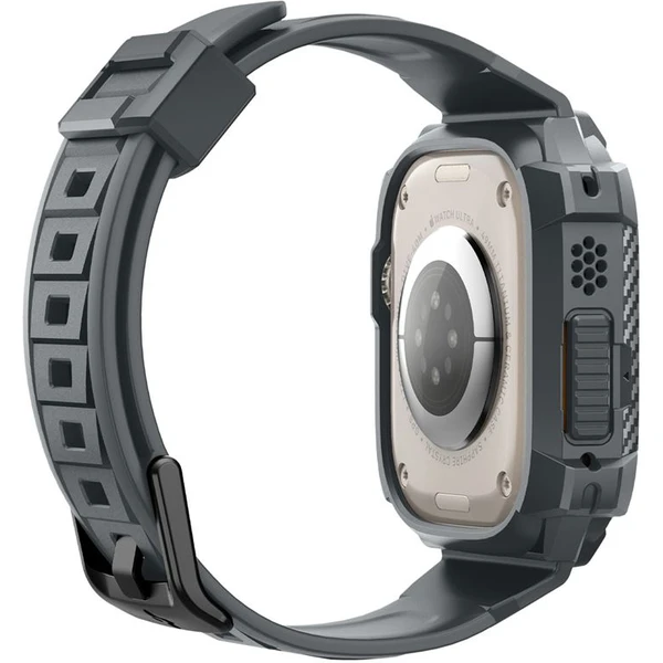 Spigen Rugged Armor Pro remienok s puzdrom Apple Watch Ultra 3/2/1 (49mm) sivý - Remienky - Obrázok O1A1000P01