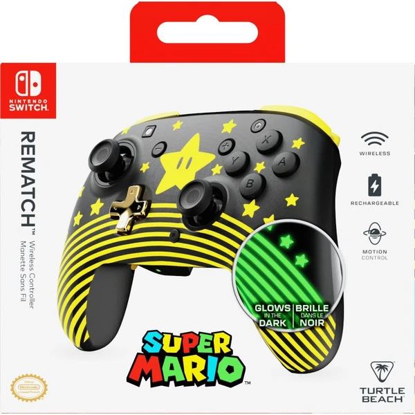 Turtle Beach bezdrôtový ovládač Rematch Glow Super Mario Star (Switch) - Herné ovládače - Obrázok O1QH000K01