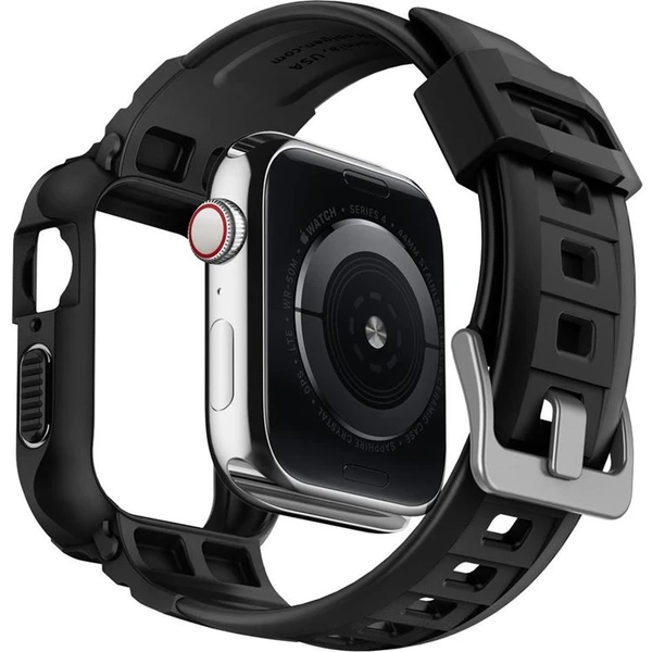 Spigen Rugged Armor Pro remienok s puzdrom Apple Watch 45/44mm čierny - Remienky - Obrázok O2A1100501