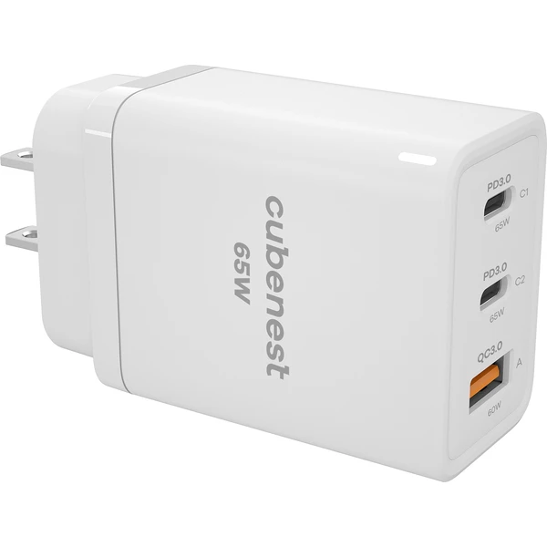 CubeNest S3D1 PD cestovný adaptér (65W) biely - Nabíjačky - Obrázok O2J6000601