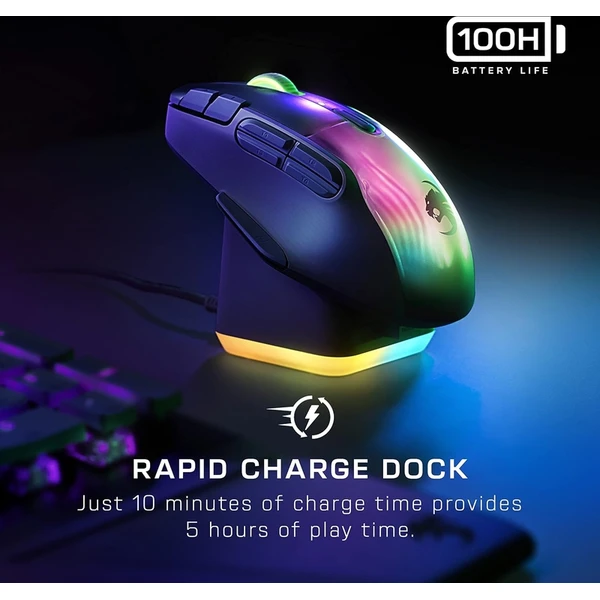 Turtle Beach KONE XP Air bezdrôtová herná myš čierna + RGB nabíjacia stanica Rapid (Bundle) - Myši - Obrázok O2MI000K01