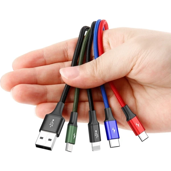 Baseus Fast 4v1 napájací kábel 1,2m čierny - Káble a redukcie - Obrázok O2RR000501