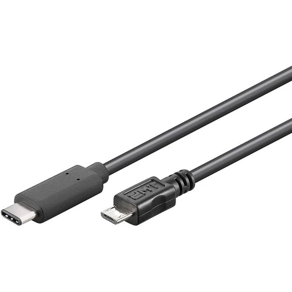 PremiumCord USB-C/MicroUSB-B napájací kábel 2,5W 1m čierny - Káble a redukcie - Hlavný obrázok