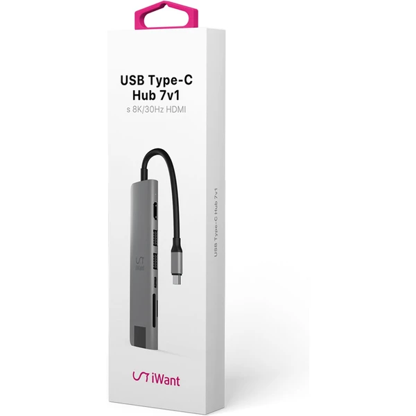 iWant Type-C Hub 7v1 Multimedia vesmírne šedý - USB huby - Obrázok O2U2000O01