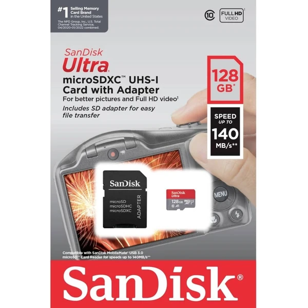 SanDisk Ultra microSDXC 128GB + SD adaptér - Pamäťové karty - Obrázok O332000P01