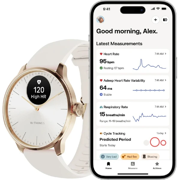 Withings ScanWatch Light 37mm Sand - Inteligentné hodinky - Obrázok O3E7000701