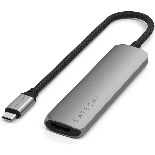 Satechi 4v1 USB-C Slim viacportový adaptér 4K vesmírne šedý - USB huby - Obrázok O3UB000P01