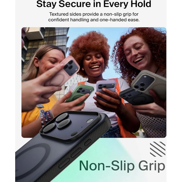 Belkin SheerForce Grip MagSafe kryt iPhone 17 Pro Max čierny - Puzdra - Obrázok O4CN000K01