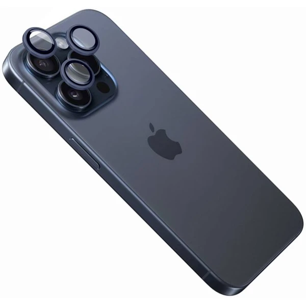 FIXED Camera Glass ochranné sklá Apple iPhone 15 Pro/15 Pro Max tmavo modrá - Ochranné fólie a sklo - Hlavný obrázok